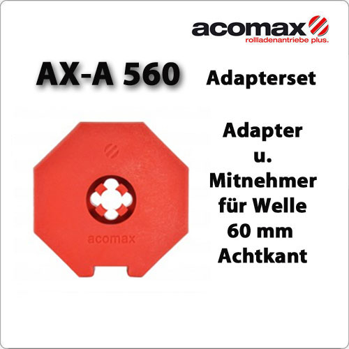 AX-A 560 Adaptersatz 60iger Achtkant-Welle ab 2019 AX-A 560 Adaptersatz 60iger Achtkant-Welle ab 2019 von ACOMAX