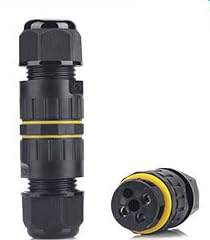 4 Pakete Wasserdichte Kabelanschluss IP68 für Kabel mit einem Durchmesser von 5-12mm, Schwarz,3 Pin Erdkabel von ACOMTUO