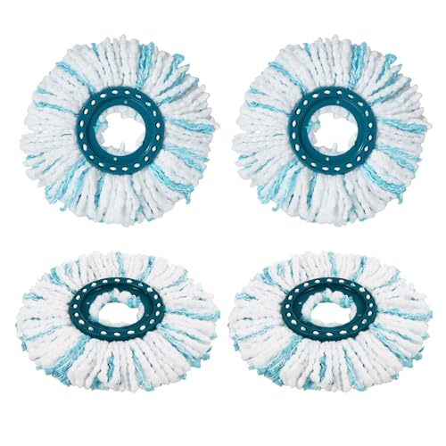 4 Stück für Leifheit Bodenwischer Ersatzbezug, Clean Twist Disc, für Leifheit Wischmop, Ersatzkopf für Leifheit Clean Twist Disc Mop Micro Set, für alle Bodenarten Schmutzaufnahme von ACOMTUO