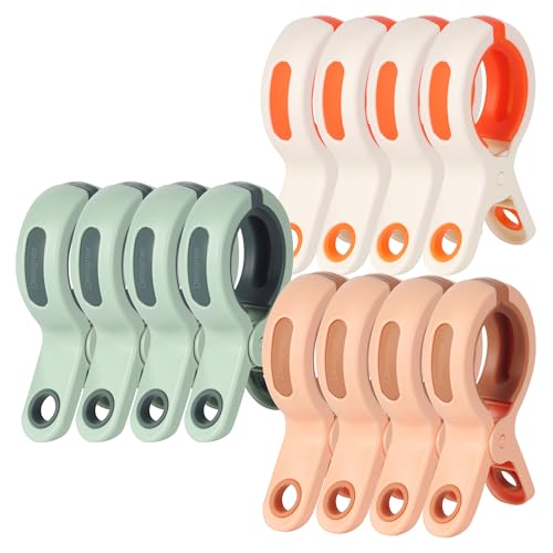 ACOMTUO 12 STK Wäscheklammern Groß, Handtuchklammern für Strandliegen, Strandtuch Klammern, Klammern für Strandliegen, Handtuch Klammern für Strandliege Strandtuch Bettwäsche Pool Stuhl von ACOMTUO