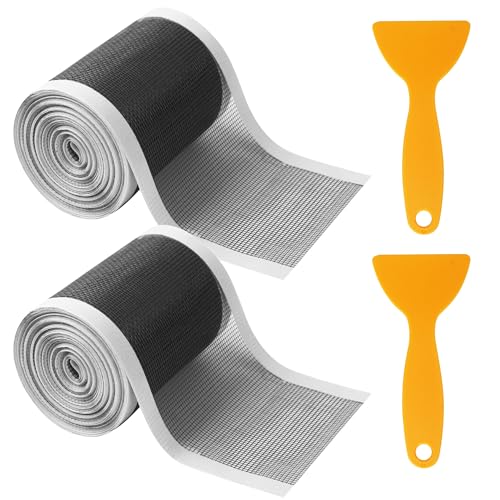 Abflusssieb Dusche 10cm x 10m, Duschsieb, Abfluss Haarfänger, Duschabfluss Haarsieb Mesh Aufkleber mit Plastikspatel für Duschrinne Bad, BadewanneBalkon, Duschen Badewannen, 2 Stück von ACOMTUO