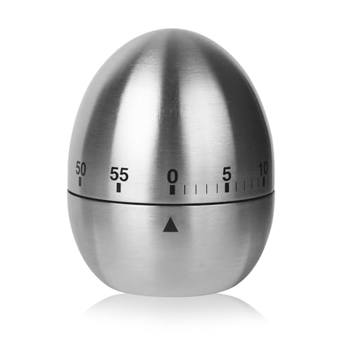 Eieruhr, Küchentimer Ei aus Edelstahl, Zeitmesser Küche, Kurzzeitmesser Küchentimer Eiförmige Kurzzeitwecker, Küchenkochtimer, Countdown -Erinnerung des Bratens und Kochens von ACOMTUO