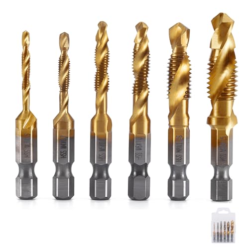 ACONDE 6PCS Sechskantschaft Bohrer Set HSS Spiralgewindebohrer M3-M10, Metall, 6 Count, Gewindebohrer, Bohrer ACONDE 6PCS Sechskantschaft Bohrer Set HSS Spiralgewindebohrer M3-M10, Metall, 6 Count, Gewindebohrer, Bohrer von ACONDE