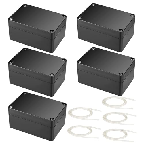 5 Stück Abzweigdose Wasserdicht, Verteilerdose Außen IP66, 58 x 83 x 34 mm Schwarz Electronic Projekt Box, Elektrozubehör Gehäuse Kunststoff von ACONDE