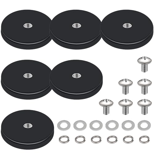 6 Stück Neodym Magnete Gummiert, Gummi Runde Magnete, Magnetsysteme, mit M6 Gewinde, für Schrauben Öse oder Haken von ACONDE