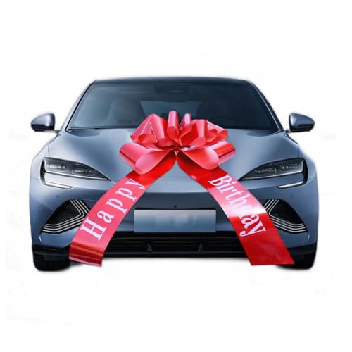 ACONDE Car Ribbon Bow, Schleife für Auto, Geschenkschleife Große, Riesige Große Rote Schleife (23 inches Happy Birthday) für Auto Fahrrad Weihnachten Geschenk Hochzeit Party Feier von ACONDE