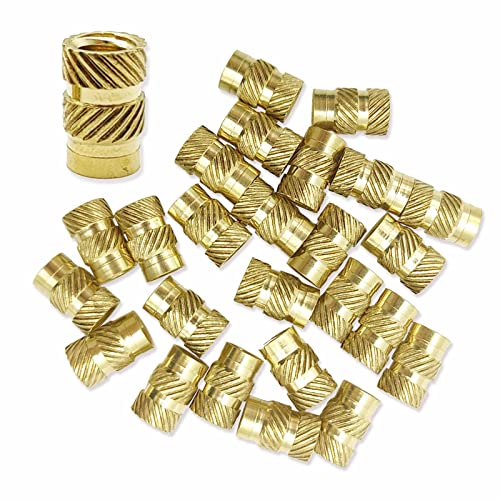 Gewindeeinsatz, 1/4 25 Stück Einpressmutter, Messing Innengewinde Rändelmuttern, für 3D Drucker Teile, DIY Gewindeeinsatz, 1/4 25 Stück Einpressmutter, Messing Innengewinde Rändelmuttern, für 3D Drucker Teile, DIY von ACONDE