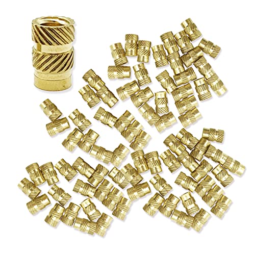 Gewindeeinsatz, M3 100 Stück Einpressmutter, Messing Innengewinde Rändelmuttern, für 3D Drucker Teile, DIY Gewindeeinsatz, M3 100 Stück Einpressmutter, Messing Innengewinde Rändelmuttern, für 3D Drucker Teile, DIY von ACONDE