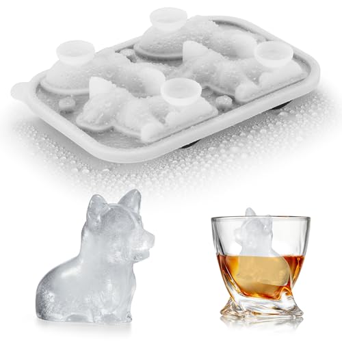 ACOOKEE 3D-Corgi-Eiswürfelform, lustige Formen, Geschenkidee für Hundeliebhaber, niedliche Corgi-Eisform für Whiskey, Cocktail, Bourbon von ACOOKEE