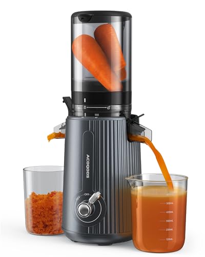ACOQOOS Entsafter, Entsafter Gemüse und Obst with 110MM Einfüllöffnung, Leicht zu Reinigen Slow Juicer Machine with 2 Cups Gun Gray ACOQOOS Entsafter, Entsafter Gemüse und Obst with 110MM Einfüllöffnung, Leicht zu Reinigen Slow Juicer Machine with 2 Cups Gun Gray von ACOQOOS