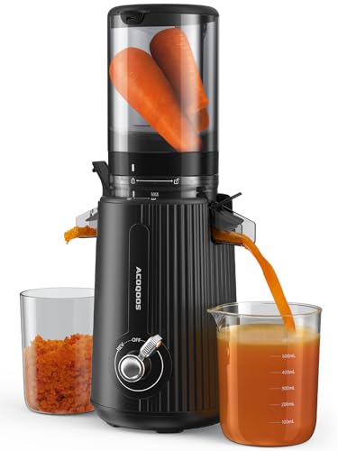 ACOQOOS Entsafter, Entsafter Gemüse und Obst with 110MM Einfüllöffnung, Leicht zu Reinigen Slow Juicer Machine with 2 Cups Schwarz ACOQOOS Entsafter, Entsafter Gemüse und Obst with 110MM Einfüllöffnung, Leicht zu Reinigen Slow Juicer Machine with 2 Cups Schwarz von ACOQOOS