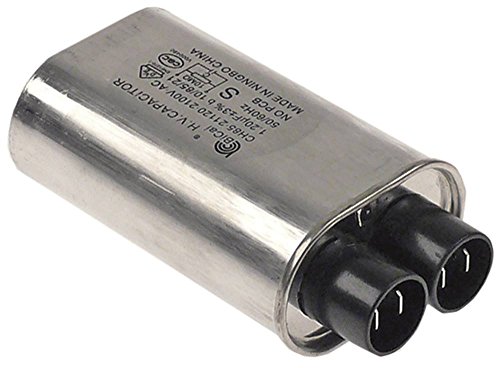 ACP HV-Kondensator CH85-21120 für Mikrowelle RCS511TS, RCS511DSE Anschluss Flachstecker 6,3mm Becherkondensator Breite 52mm 1,2µF von ACP