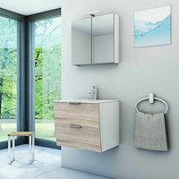 AcquaVapore Badmöbel Set Gently 2 V1 Weiß/Eiche MDF Waschtisch 60cm ohne LED Beleuchtung AcquaVapore Badmöbel Set Gently 2 V1 Weiß/Eiche MDF Waschtisch 60cm ohne LED Beleuchtung von ACQUAVAPORE