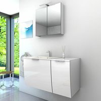 Acquavapore - Badmöbel Set Gently 1 V1 Weiß mdf Waschtisch 90cm mit 5W LED-Strahler Acquavapore - Badmöbel Set Gently 1 V1 Weiß mdf Waschtisch 90cm mit 5W LED-Strahler von ACQUAVAPORE