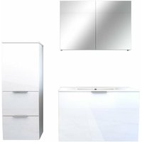 Badmöbel Set Gently 1 V2 l Weiß mdf Waschtisch 80cm mit 5W LED-Strahler / Energiebox - Acquavapore Badmöbel Set Gently 1 V2 l Weiß mdf Waschtisch 80cm mit 5W LED-Strahler / Energiebox - Acquavapore von ACQUAVAPORE