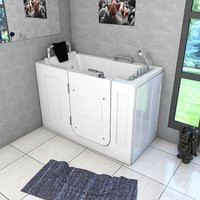 Sitzwanne Whirlpool Badewanne mit Tür S07WP-TH-A 140x76cm - Weiß von ACQUAVAPORE