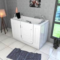 Sitzwanne Whirlpool Badewanne mit Tür S07WP-TH-B 140x76cm - Weiß von ACQUAVAPORE