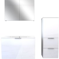Badmöbel Set Gently 1 V2 r Weiß mdf Waschtisch 80cm mit 5W LED-Strahler / Energiebox - Acquavapore von ACQUAVAPORE