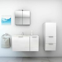 Acquavapore - Badmöbel Set Gently 1 V2 r Weiß mdf Waschtisch 90cm ohne led Beleuchtung von ACQUAVAPORE