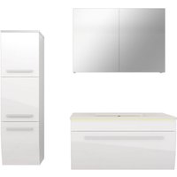Badmöbel Set Gently 3 V2-L Weiß Badezimmermöbel Badspiegel Waschtisch 80 cm mit 1x 5W led / Energiebox von ACQUAVAPORE