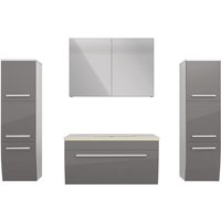 Acquavapore - Badmöbel Set Gently 3 V3 Weiß/Grau Badezimmermöbel Badspiegel Waschtisch 80 cm mit 1x 5W led / Energiebox Acquavapore - Badmöbel Set Gently 3 V3 Weiß/Grau Badezimmermöbel Badspiegel Waschtisch 80 cm mit 1x 5W led / Energiebox von ACQUAVAPORE