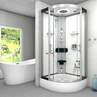 Duschkabine Dusche D58-60T0 Komplettdusche Fertigdusche 100x100 cm - Weiß von ACQUAVAPORE