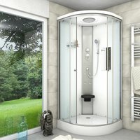 Duschkabine Fertigdusche Dusche Komplettkabine D10-10T0-EC 90x90 cm - Weiß von ACQUAVAPORE