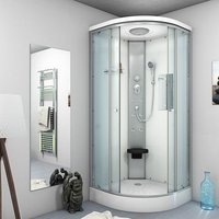 Duschkabine Fertigdusche Dusche Komplettkabine D10-20T0 100x100 cm - Weiß von ACQUAVAPORE