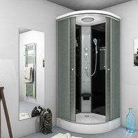 Duschkabine Fertigdusche Dusche Komplettkabine D10-23M0 100x100 cm - Schwarz von ACQUAVAPORE