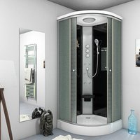 Duschkabine Fertigdusche Dusche Komplettkabine D10-23M1 100x100 cm - Schwarz von ACQUAVAPORE