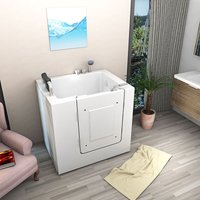 Senioren Sitzbadewanne Sitzwanne Badewanne mit Tür S02-B 100x78 cm - Weiß von ACQUAVAPORE