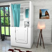 Seniorendusche und Kombination Wanne mit Whirlpool S02D-WP-TH-B 100x78x205cm - Weiß von ACQUAVAPORE