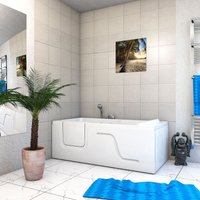 Seniorenwanne mit Tür S17-TH-R 75x150cm von ACQUAVAPORE