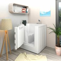 Sitzbadewanne Senioren Sitzwanne mit Tür S02-TH-A 78x100cm - Weiß von ACQUAVAPORE