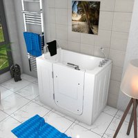 Sitzbadewanne Senioren Wanne Sitzwanne mit Tür S08-TH-B 110x68cm - Weiß von ACQUAVAPORE