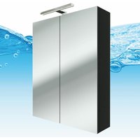 Spiegelschrank Badspiegel Badezimmer Spiegel City 60cm Esche schwarz mit 5W LED-Strahler / Energiebox - Schwarz von ACQUAVAPORE