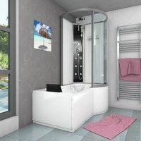 Acquavapore - Kombination Badewanne Dusche K50-L00 Duschtempel 170x100 cm - Weiß von ACQUAVAPORE