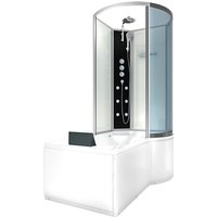 Kombination Badewanne Dusche K50-L02 Duschtempel 170x100 cm von ACQUAVAPORE