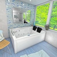 Acquavapore - Whirlpool Pool Badewanne Eckwanne Wanne W12H-TH-C-SC 180x135cm aktive Schlauch-Reinigung Acquavapore - Whirlpool Pool Badewanne Eckwanne Wanne W12H-TH-C-SC 180x135cm aktive Schlauch-Reinigung von ACQUAVAPORE