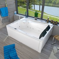 Whirlpool Pool Badewanne Wanne W12H-B-SC 180x135cm - Weiß von ACQUAVAPORE