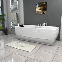 Whirlpool Vollausstattung Pool Badewanne Wanne W49H-TH-PL 170x80cm mit Heizung - Weiß von ACQUAVAPORE