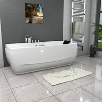 Whirlpool Vollausstattung Pool Badewanne Wanne W49H-TH-PR 170x80cm mit Heizung - Weiß von ACQUAVAPORE