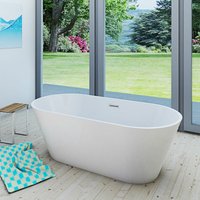 freistehende Badewanne Wanne Acryl F01 170x80cm - Weiß von ACQUAVAPORE