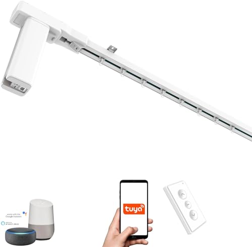 ACRIMO Motorisierte Vorhangschiene, Smart Track Kit mit WiFi-Motor und Fernbedienung, Kompatibel mit Google Home, Alexa und der Tuya Smart Mobile APP, Länge bis zu 3 Meter von ACRIMO