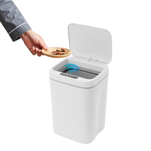 ACROSSPART 16L Sensor Mülleimer, Mülleimer Küche mit Smart Sensor und Abnehmbarer Deckel, Touchless Küchenabfalleimer, No Noise Wasserdicht Intelligenter Mülleimer von ACROSSPART
