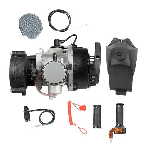 ACROSSPART 49cc 2Takt Motor, Einzylinder Complete Engine Motor Kit mit Luftkühlsystem, Mini Motor Benzin Kit für 2-Takt Pocket Bike Mini Dirt Bike von ACROSSPART