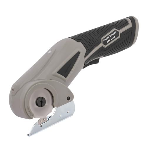 ACROSSPART Akkuschere Kabellose Elektrische Schere, Multi-Cutter Papierschneider Schneiderschere Set mit USB Kabel, Universalschneider für Pappe, Stoff, Leder, Teppich, Rotationsschere, Schnurloses von ACROSSPART