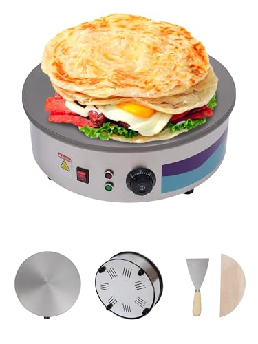 ACROSSPART Crêpes Maker Elektrisch mit 45cm Platte 2800W Creperie Temperaturen zwischen 150-280 Crepes-Eisen Crepesmaschine Crepesmaker Crepesplatte Pfannkuchen Maker SX-450P von ACROSSPART