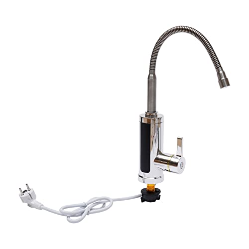 ACROSSPART Durchlauferhitzer 220V Elektrischer Wasserhahn Edelstahl Küchenarmatur Modern Schwarz mit Ablesbarer LED Temperaturanzeige 3KW von ACROSSPART