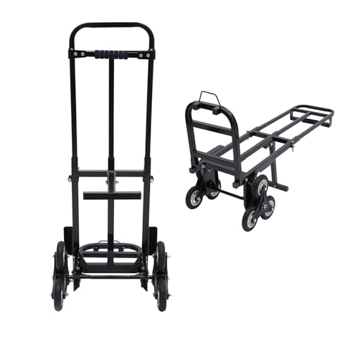 ACROSSPART Treppensteiger Sackkarre Klappbar, Transportkarre aus Stahl, Treppensackkarre Einkaufstrolley Treppensteiger mit 6 Räder, Einstellbare Transportkarre für Lagerhäuser Flughäfen, 210KG ACROSSPART Treppensteiger Sackkarre Klappbar, Transportkarre aus Stahl, Treppensackkarre Einkaufstrolley Treppensteiger mit 6 Räder, Einstellbare Transportkarre für Lagerhäuser Flughäfen, 210KG von ACROSSPART